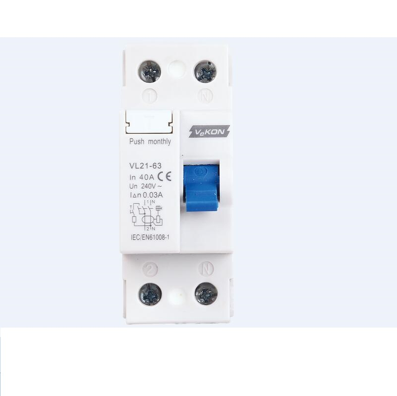 China Vekon Top Quality Vl21-63 2 Poles Residual Current Device Prices