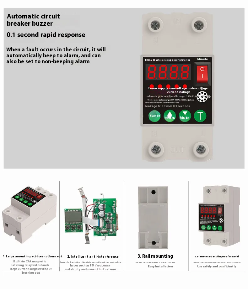 63A Digital Display Circuit Breaker Components