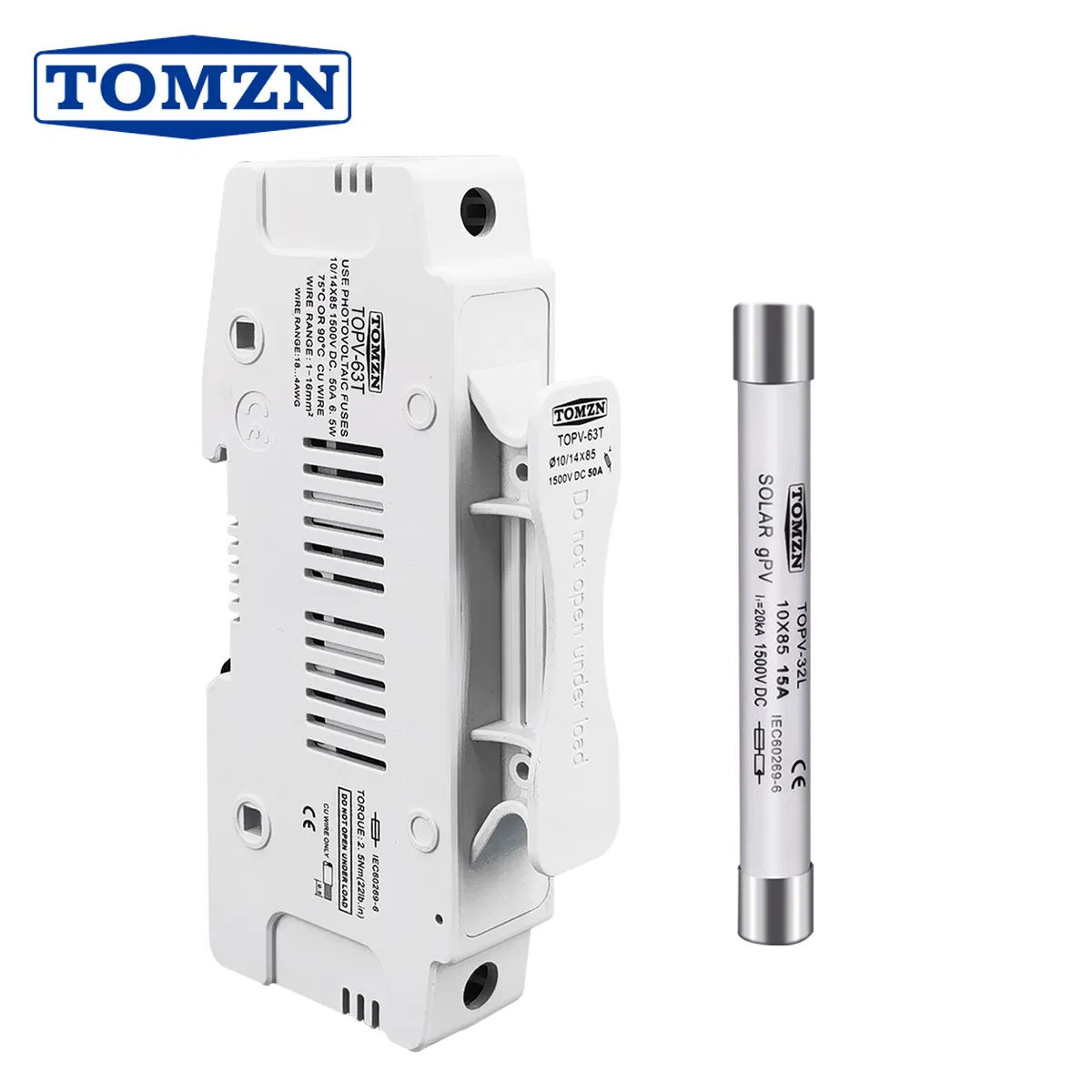 Ttomzn 1p Solar PV 1500V Fuse Holder with 10*85 or 14*85 Fuse