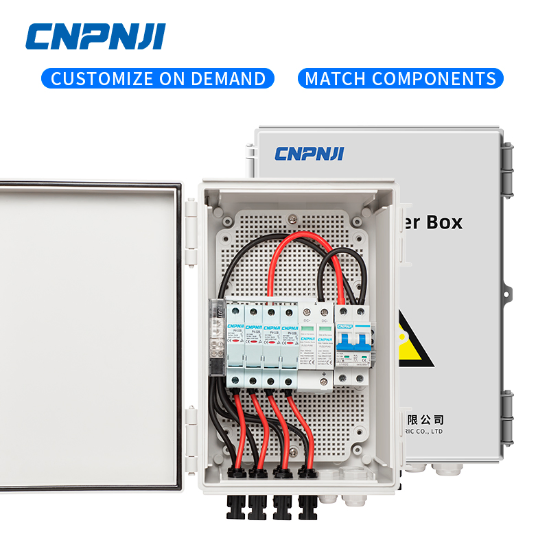 500V DC AC 4strings PV Combiner Box Junction Box for Solar Panel 4in 1 out