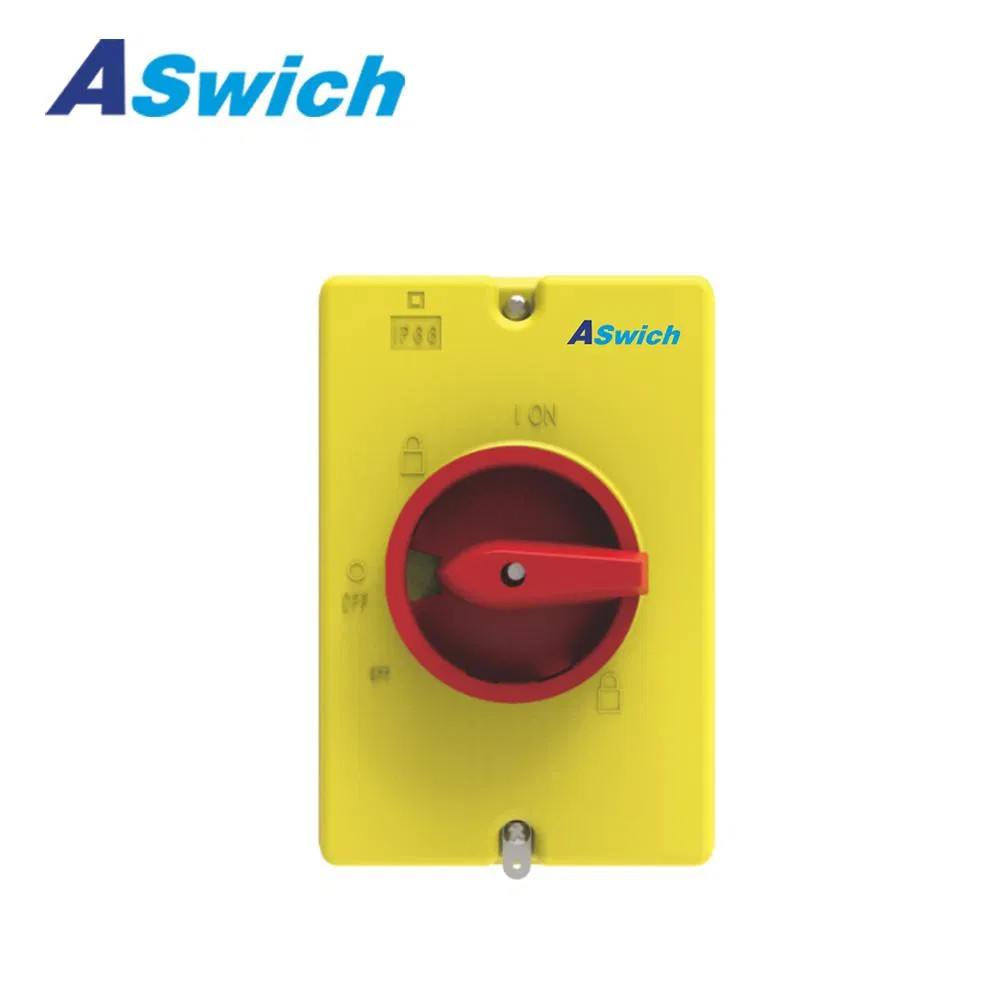 IP65 Waterproof AC Isolator 2p 415V 690V 35A 60A 80A TUV Approved Padlocked Isolation Switch