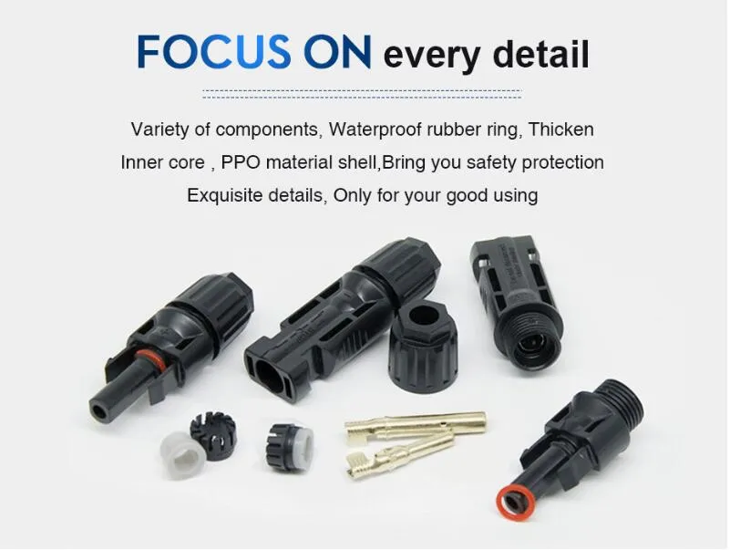 Professional PV Cable Solar connectors, Waterproof IP67