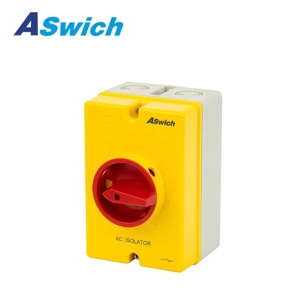 IP65 Waterproof AC Isolator 2p 415V 690V 35A 60A 80A TUV Approved Padlocked Isolation Switch