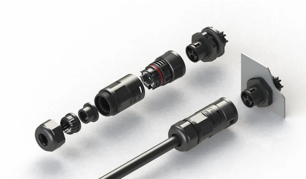 Pluggable Male Plug Cable Screw Fixing