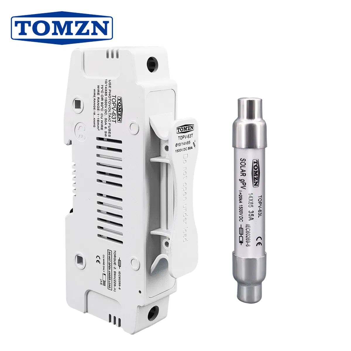 Ttomzn 1p Solar PV 1500V Fuse Holder with 10*85 or 14*85 Fuse