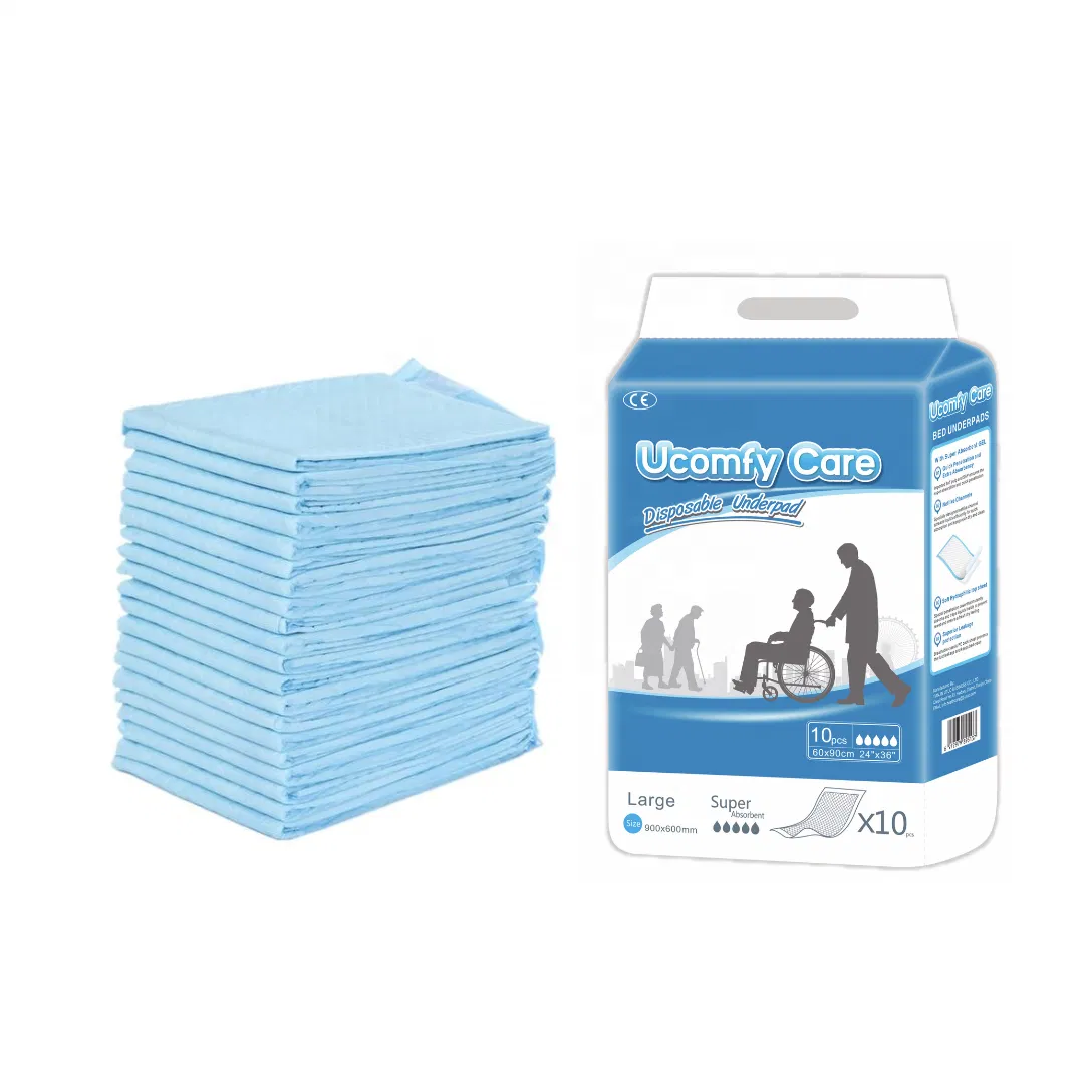 Super Absorbent Blue Disposable Incontinence Bed Pad