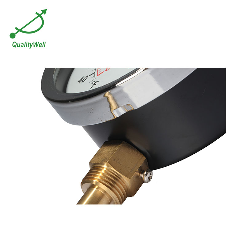 Bottom Type Black Steel Case Bi-Metal Hot Water Thermometer with Thermowell