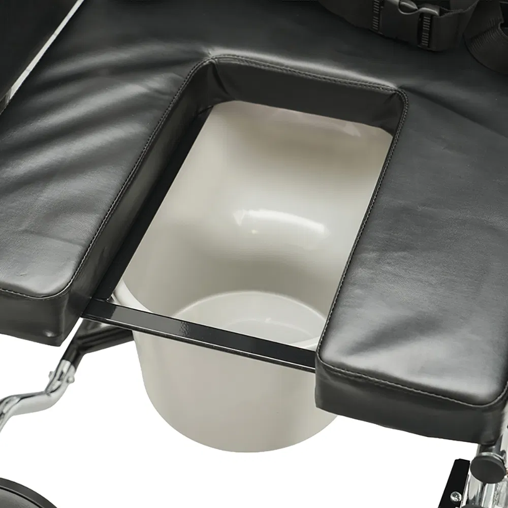 Durable Reclining Wheelchair with Commode and Table for Daily Use