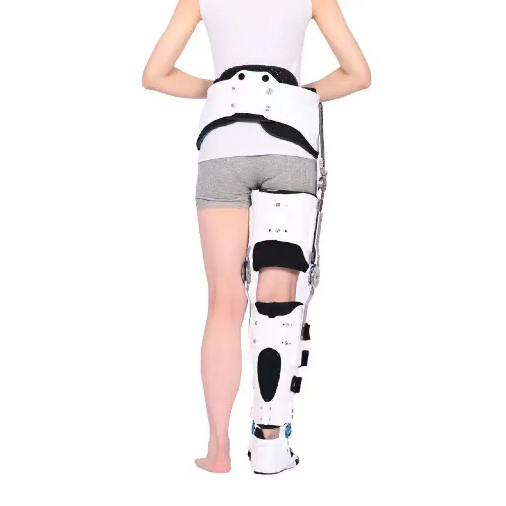 Adjustable Hinged Hip Knee Brace Support Fracture Knee Joint Injury Fixation ROM Orthopedic Brace Protector Immobilizer
