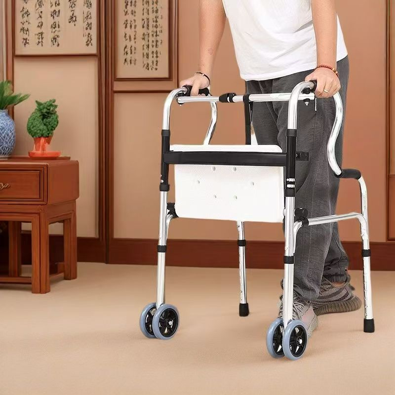 Patient Rehabilitation Equipment Material: Hand Push Walking Aid, Stainless Steel Walking Aid, Foldable Walking Aid