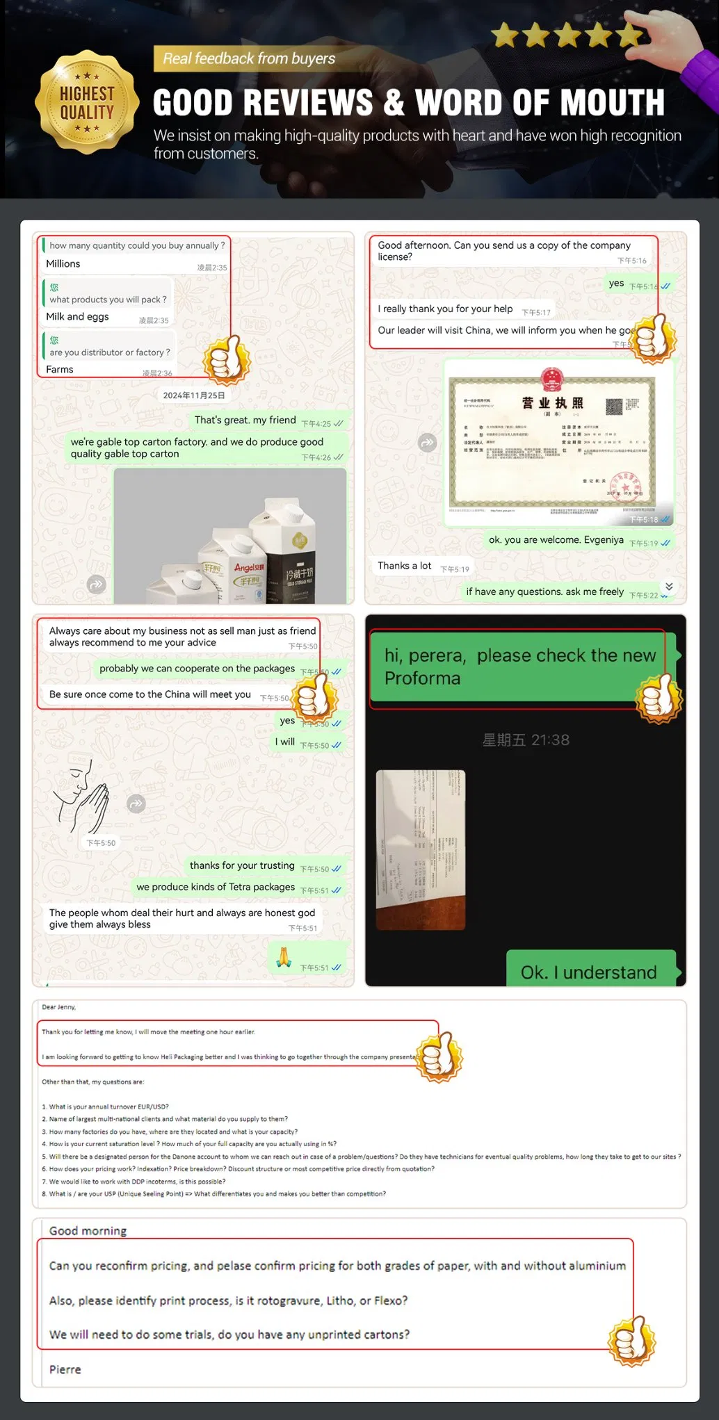 Laminated Packaging Specifications