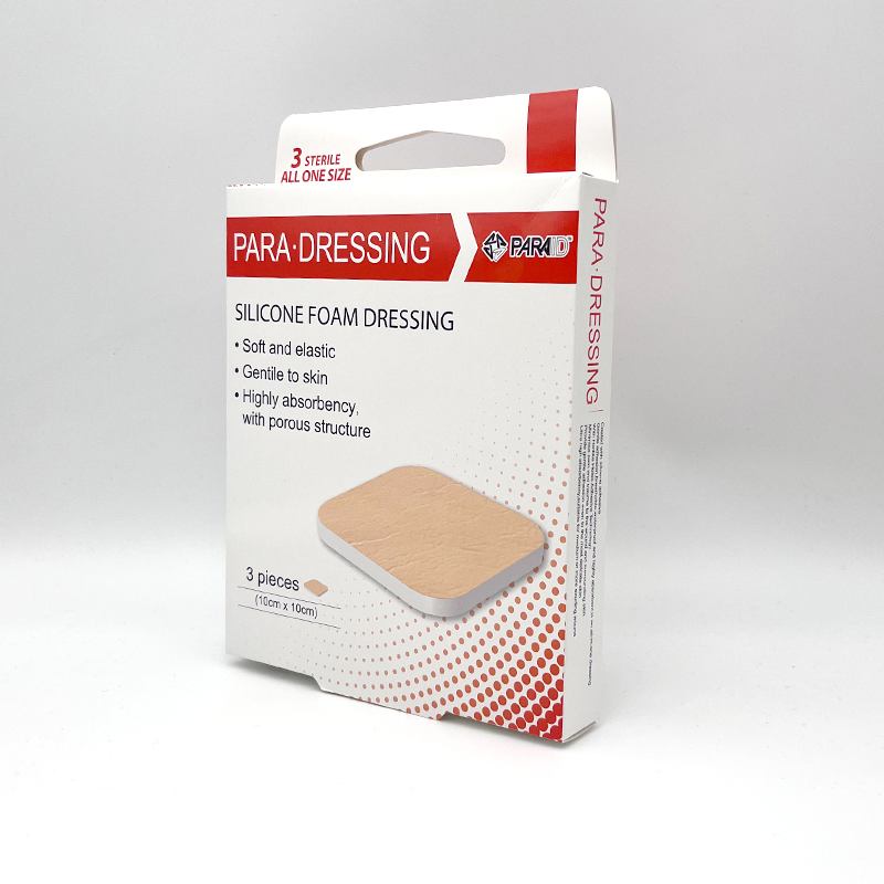 Premium Medical 5*5cm Waterproof Adhesive Silicone Border Foam Dressing for Wound Care