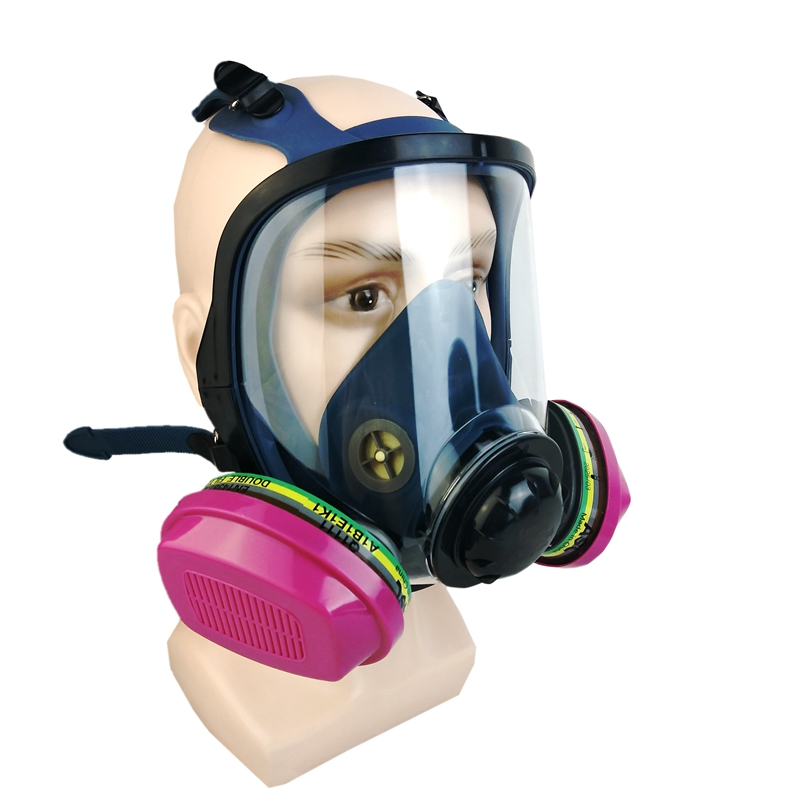 Gas Mask Heavy Duty Eye Protective Silicone Full Face Mask with Respirator