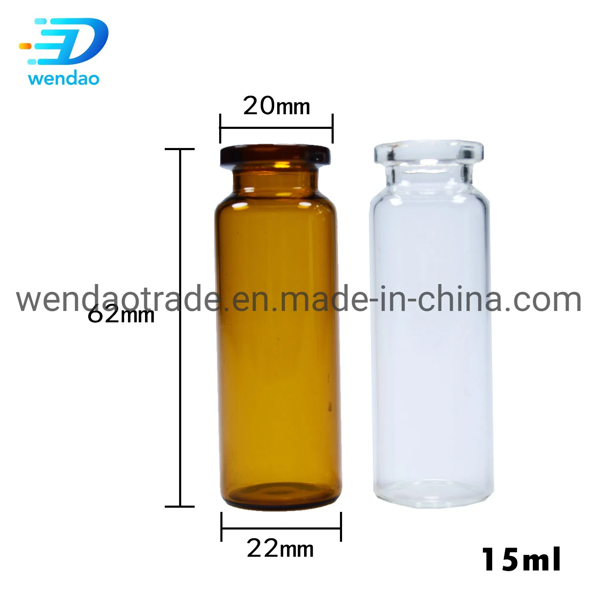 10ml Glass Pharmacy Vials with Rubber Stopper and Cap Pharmacy Vials