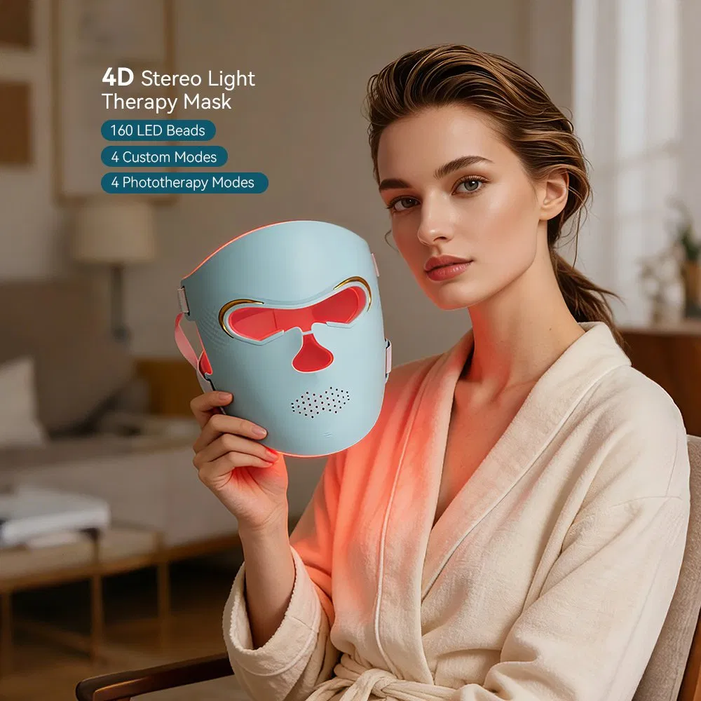 LED Face Mask OEM ODM Manufacturer Wholesale Customization Clinical Silicone 4 Colors 460nm 605nm 630nm 850nm Red Light Therapy LED Beauty Facial Mask Device