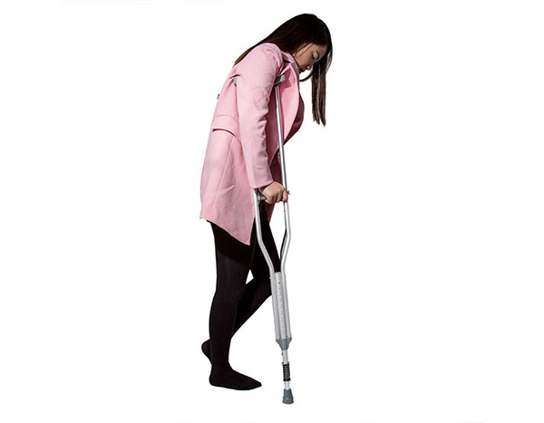 Stainless Steel Spring Shock Absorbing Crutch with Comfortable Height-Adjustable Underarm Support Rehabilitation Therapy
