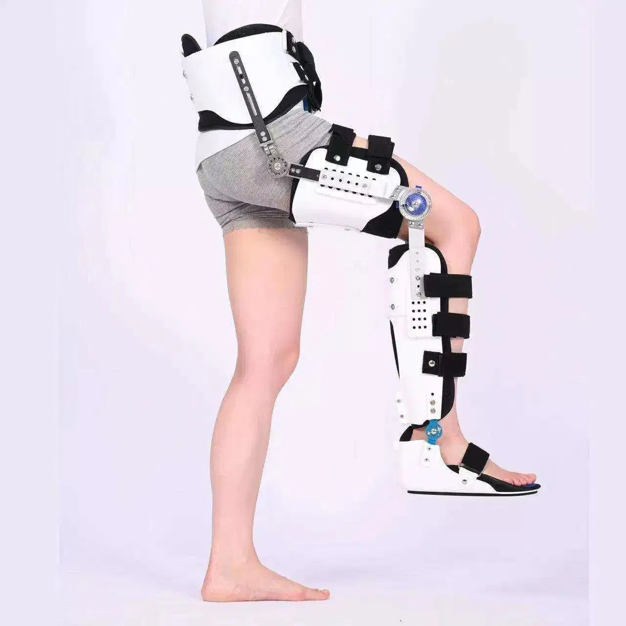Adjustable Hinged Hip Knee Brace Support Fracture Knee Joint Injury Fixation ROM Orthopedic Brace Protector Immobilizer