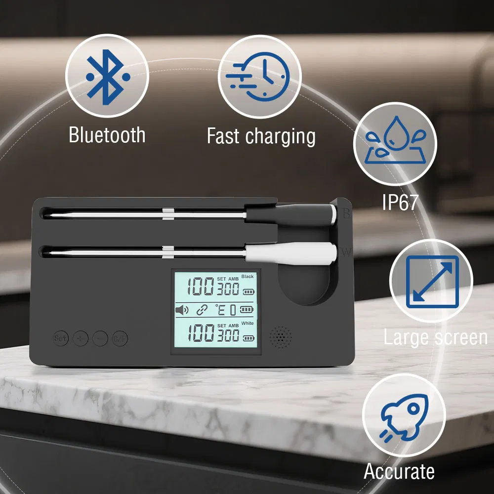 Long Range Smart Wireless Meat Thermometer Waterproof Meat Thermometer for Cooking BBQ