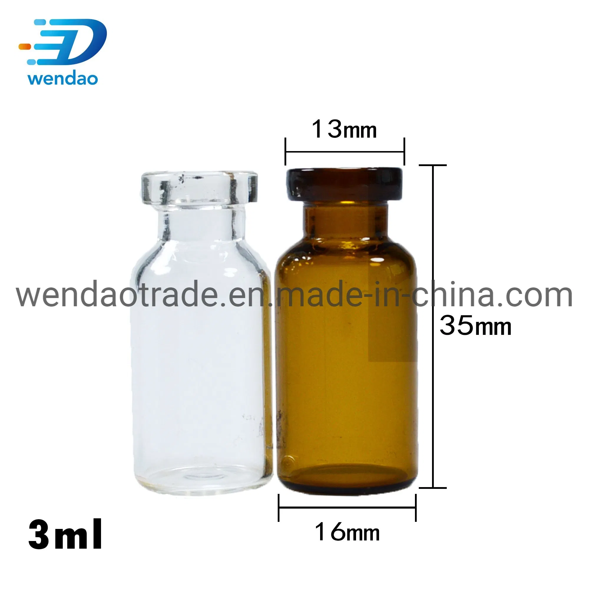 10ml Glass Pharmacy Vials with Rubber Stopper and Cap Pharmacy Vials