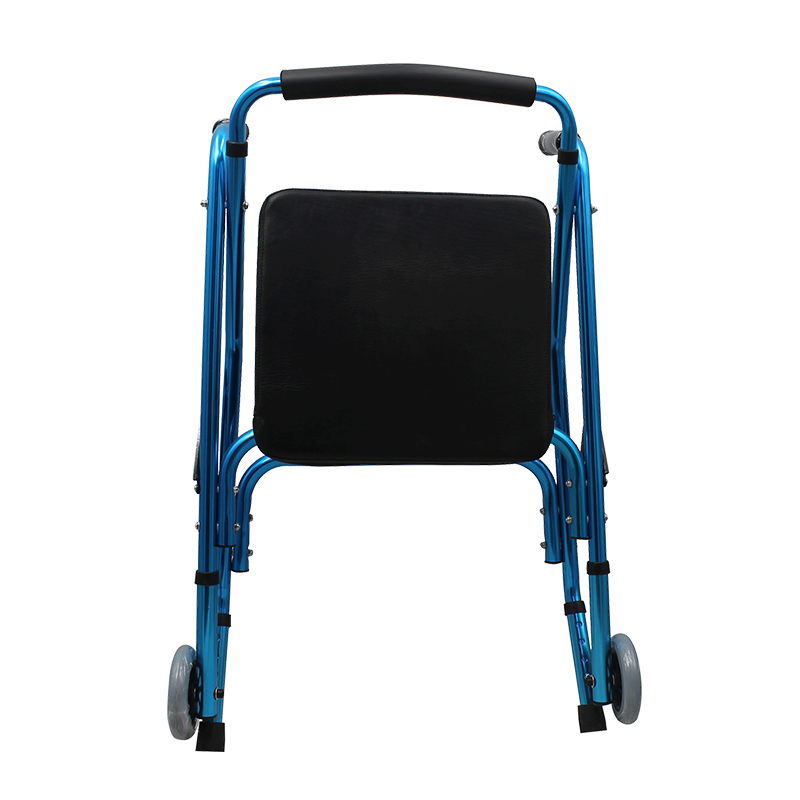 Aluminum 4-Wheel Folding Rollator Elderly Walking Aid Equipment Disability Aids for Rehabilitation Center Use