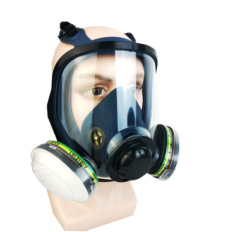 Gas Mask Heavy Duty Eye Protective Silicone Full Face Mask with Respirator