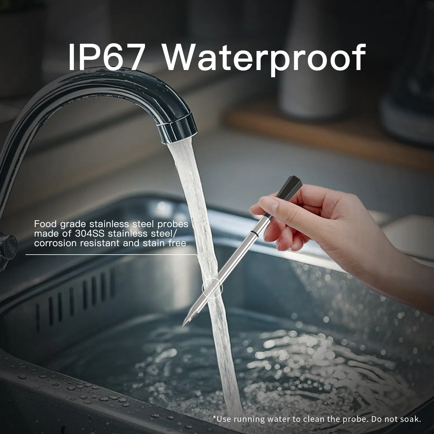 820FT Bluetooth Dual Probes Waterproof Kitchen Food Cooking Grill Oven Barbecue Smoker BBQ Outdoor Digital Smart Wireless Meat Thermometer