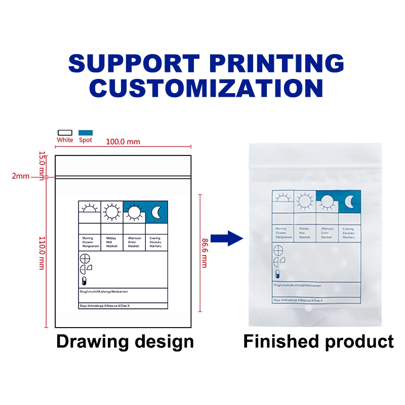 Prescription Packaging Pharmacy Use Paper Bag Pill/Medicine Packaging Bag with Customized Logo