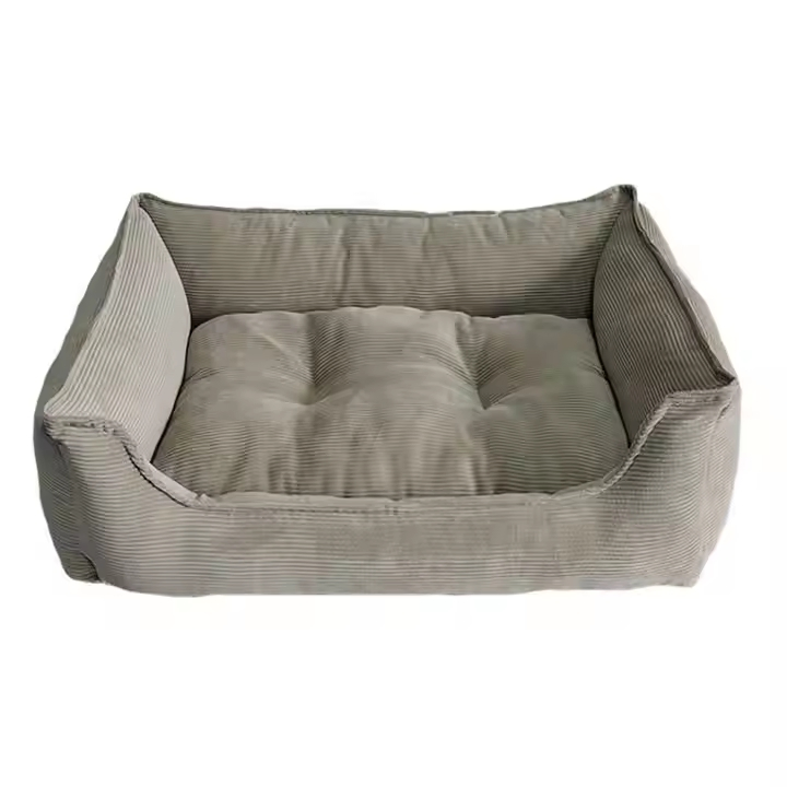 U-Pets Dog Bed Washable Corduroy Fabric Comfy Rectangle Dog Bed