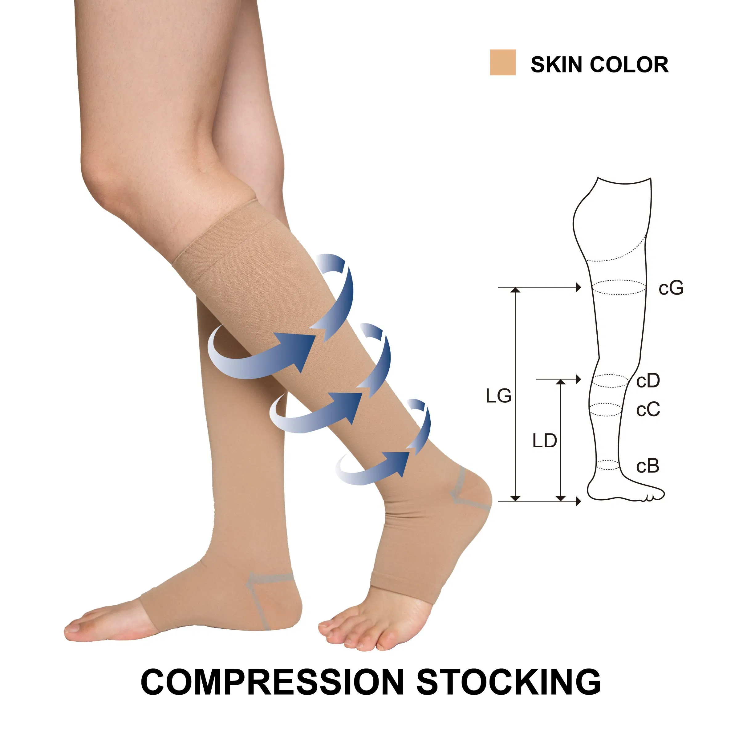 Wholesale 34-46mmhg Thigh High Class III (AD-301) Medical Compression Socks Stocking