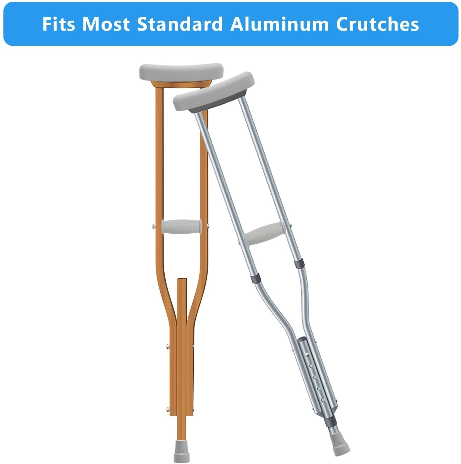 Foldable &amp; Height Adjustable Aluminum Underarm Crutch