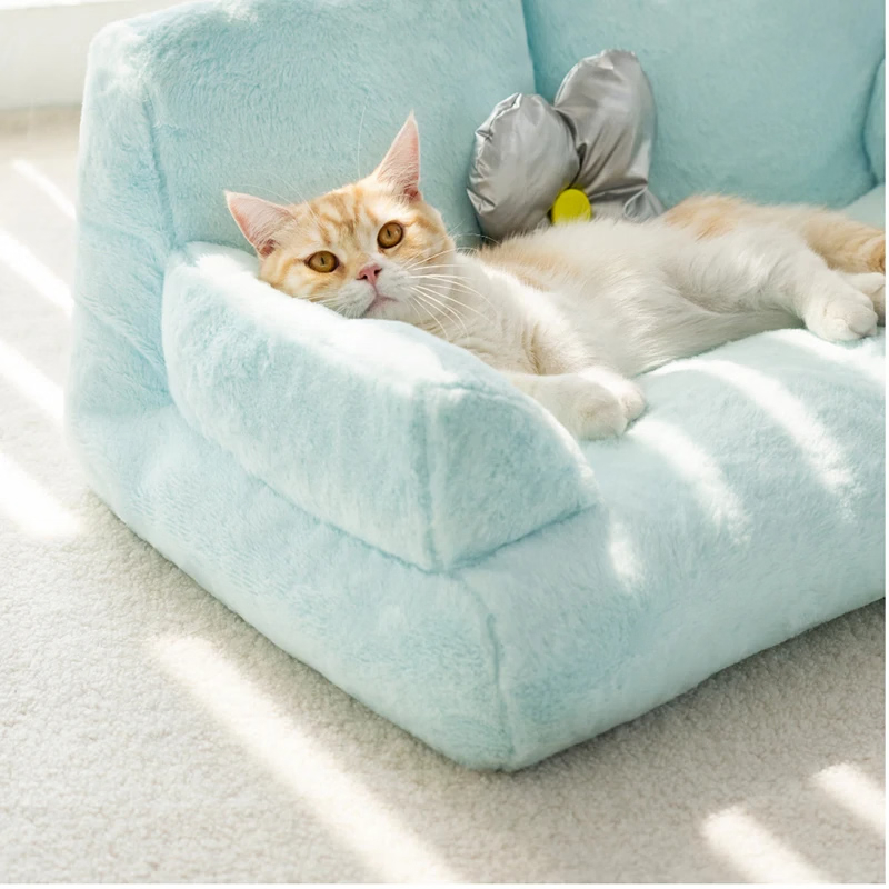 Soft Pet Cat Sofa Warm Pets Nest for Kitten Small Dogs Washable Cats Mats Durable Dog Bed with Non-Slip Bottom