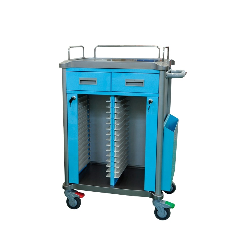 Hospital Fumiture Emergency Clinic Medication Cases Record Trolley