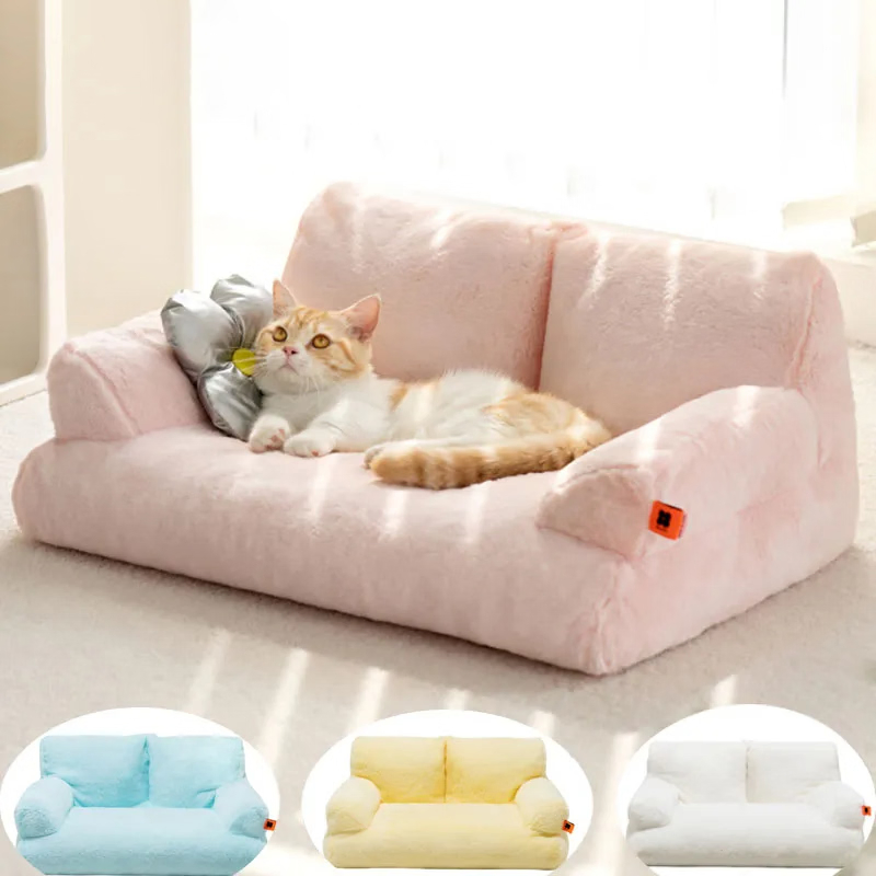 Soft Pet Cat Sofa Warm Pets Nest for Kitten Small Dogs Washable Cats Mats Durable Dog Bed with Non-Slip Bottom