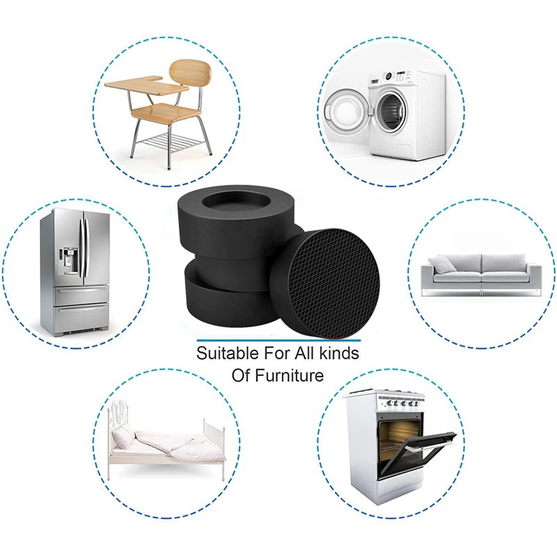 Washing Machine Anti Vibration Rubber Pad / Bed Feet Rubber Shockproof Anti Scratch Protection Pad Anti Vibration Pad