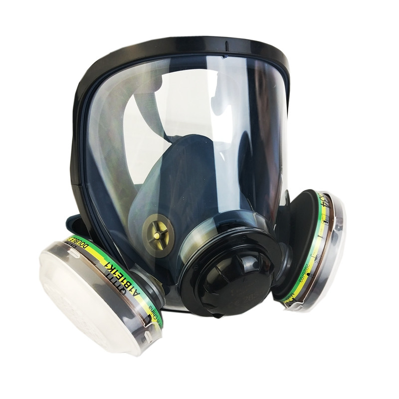 Gas Mask Heavy Duty Eye Protective Silicone Full Face Mask with Respirator