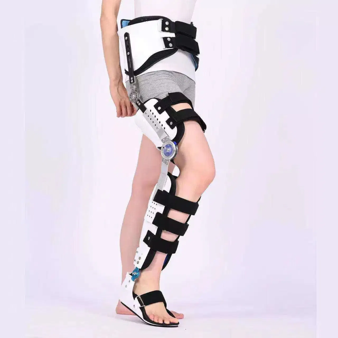 Adjustable Hinged Hip Knee Brace Support Fracture Knee Joint Injury Fixation ROM Orthopedic Brace Protector Immobilizer