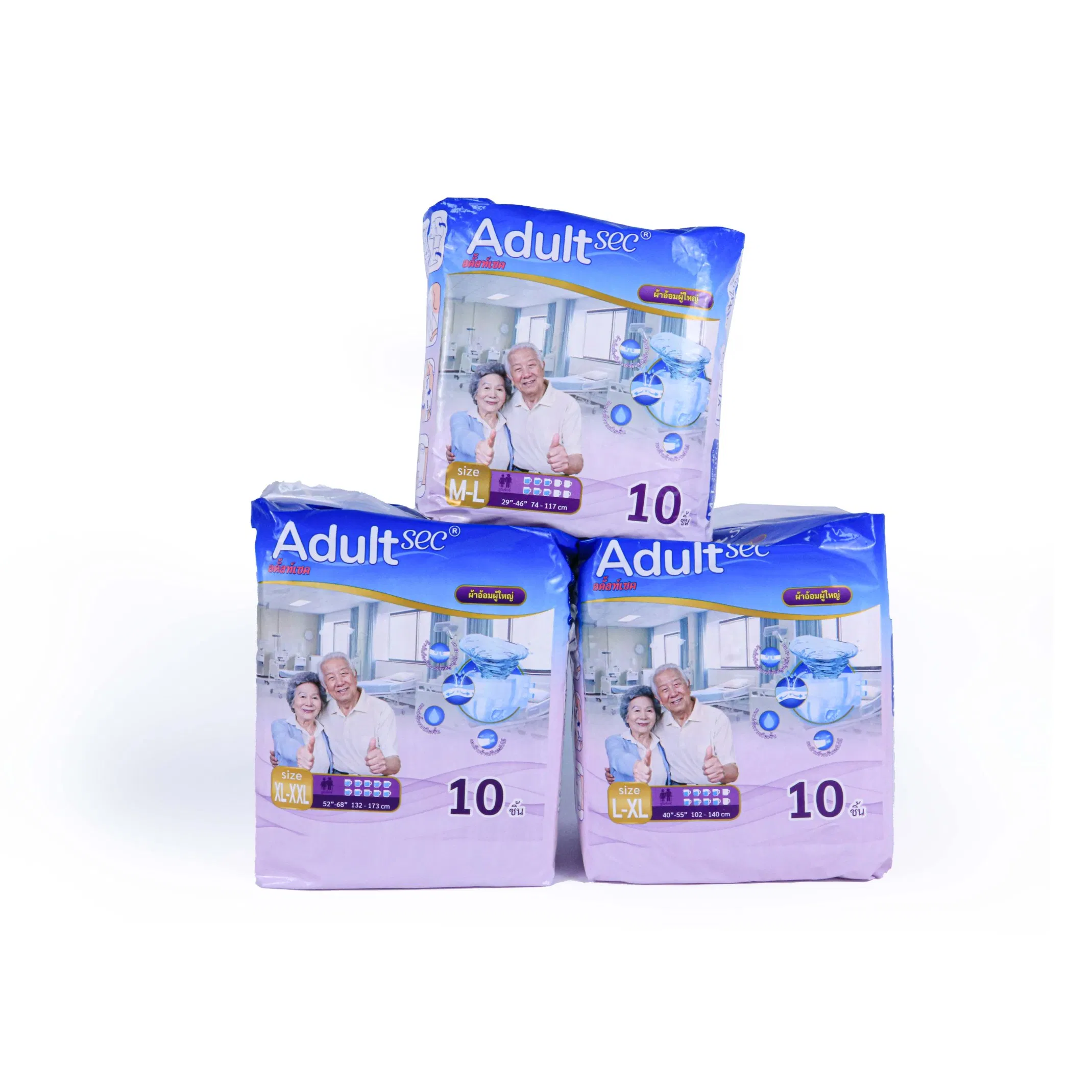 Adultsec Private Label Factory Hospital Disposable High Absorbency Breathable Thick Adult Diapers