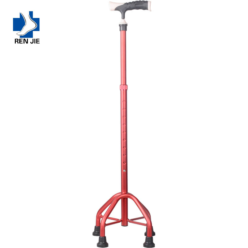 Adjustable Aluminum Alloy Underarm Crutches Axillary Frosted Single Crank 4 Legs for Walking Stick