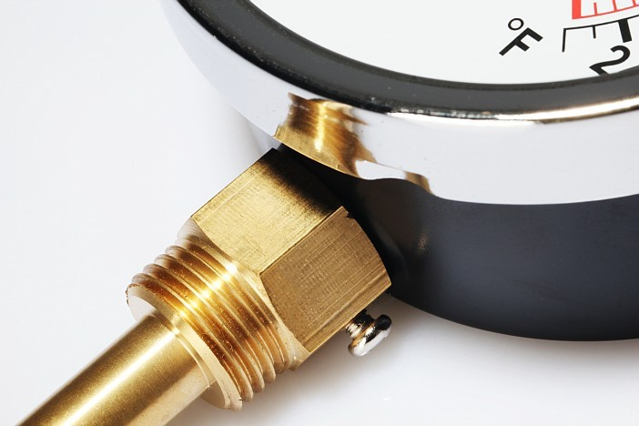 Bottom Type Black Steel Case Bi-Metal Hot Water Thermometer with Thermowell