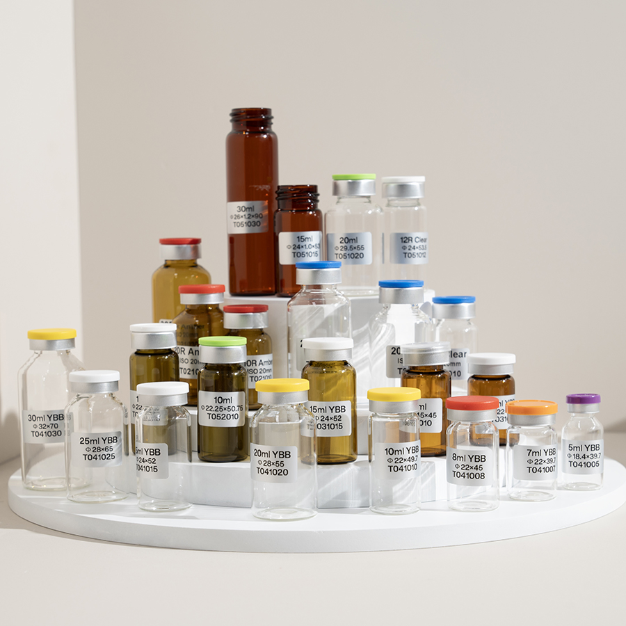 2ml 3ml 5ml 7ml 8ml 10ml 15ml 20ml 25ml 30ml tubular Mini empty clear amber steril medical pharmacy glass vial labels glass bottles