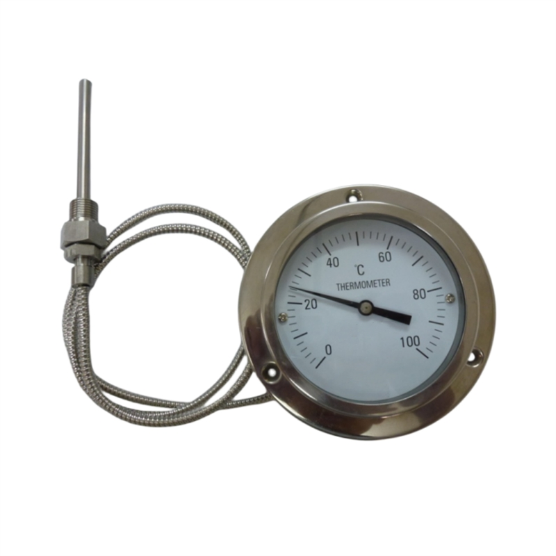 High Quality 0-100c Capillary Pressure Temperature Gauge 63mm 100mm Industrial Stainless Steel Bimetal Thermometer