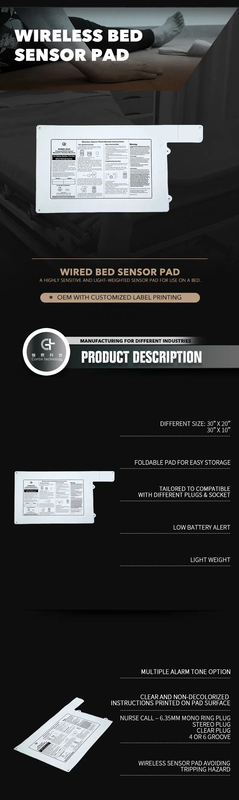 Wireless Bed Sensor Pad Details