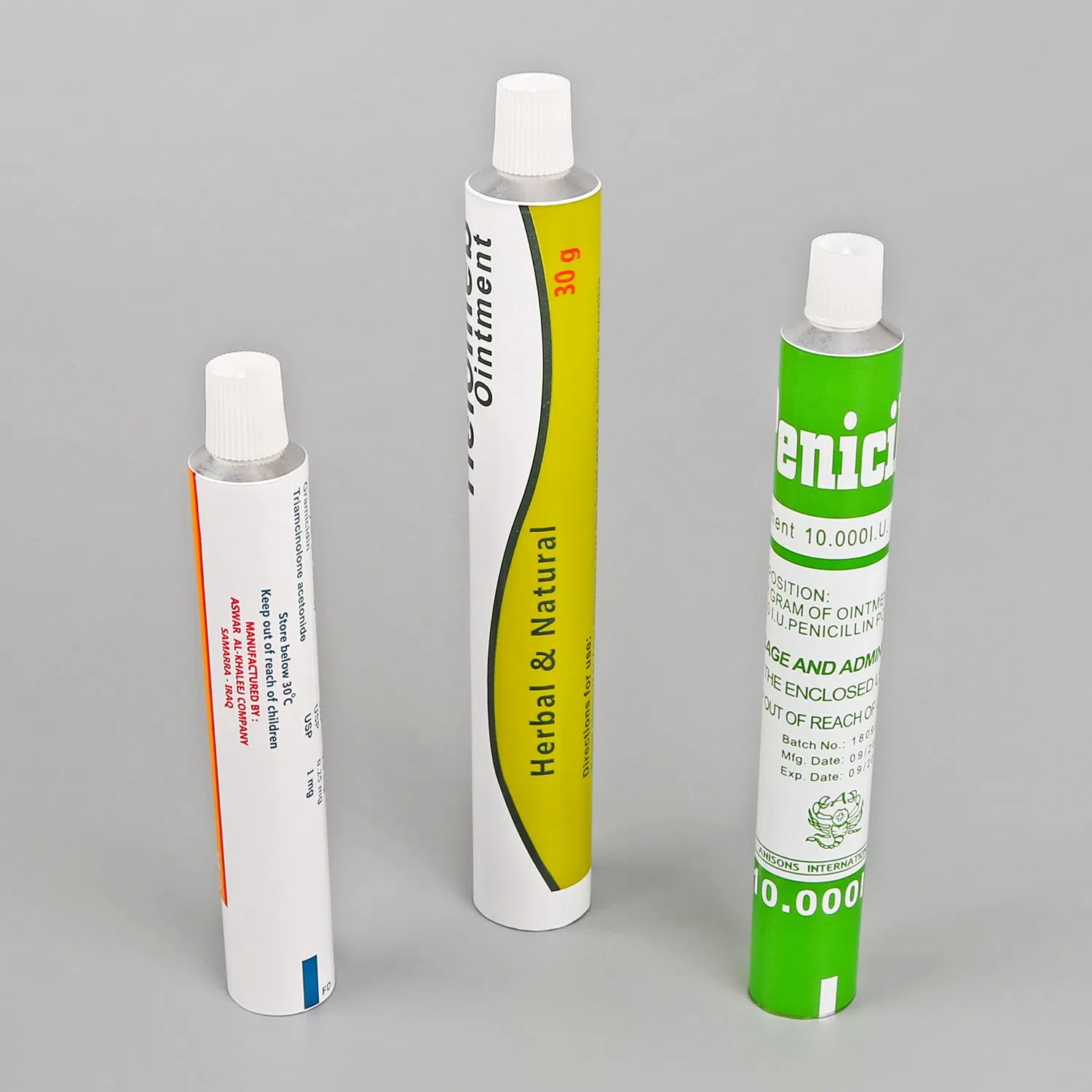 Non Toxic Hygienic Aluminum Cosmetic Tubes Any Colors Available for Pharmacy