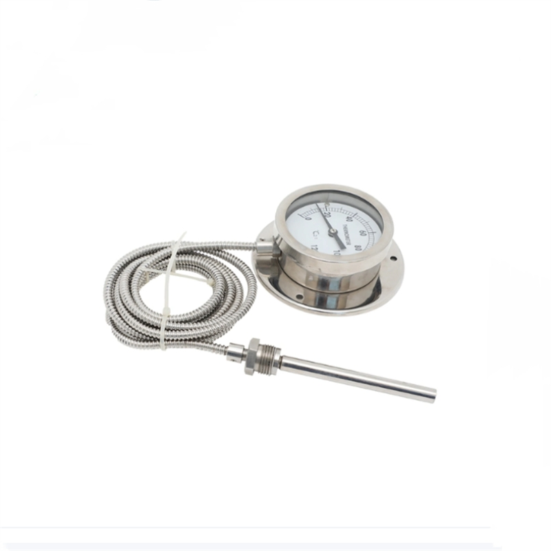 High Quality 0-100c Capillary Pressure Temperature Gauge 63mm 100mm Industrial Stainless Steel Bimetal Thermometer