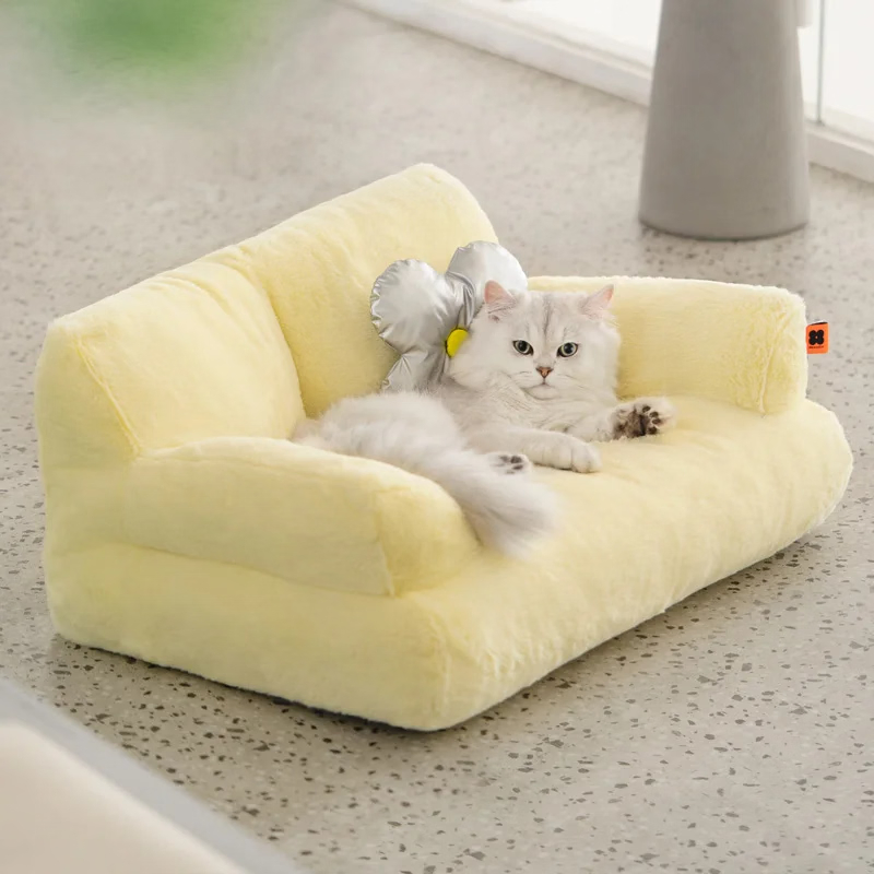Soft Pet Cat Sofa Warm Pets Nest for Kitten Small Dogs Washable Cats Mats Durable Dog Bed with Non-Slip Bottom