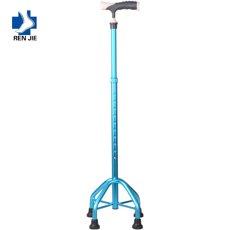 Adjustable Aluminum Alloy Underarm Crutches Axillary Frosted Single Crank 4 Legs for Walking Stick