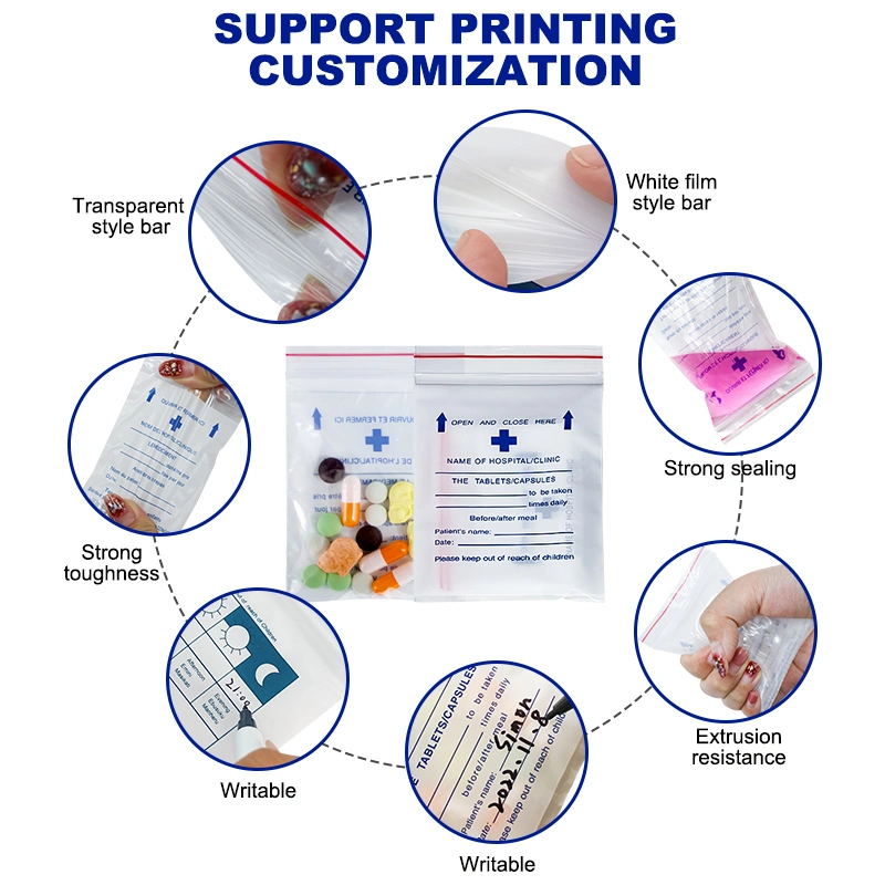 Prescription Packaging Pharmacy Use Paper Bag Pill/Medicine Packaging Bag with Customized Logo