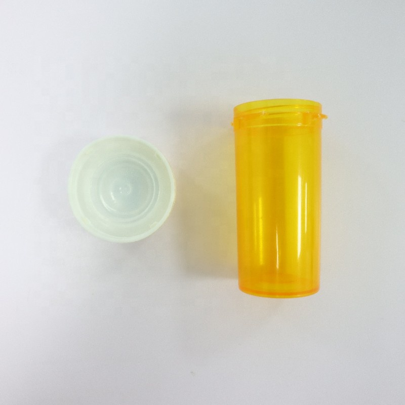 Drams Child Resistant Proof Plastic Pharmacy Capsule Bottle Pill Candy Bottle Container Amber Vials with Reversible Lid
