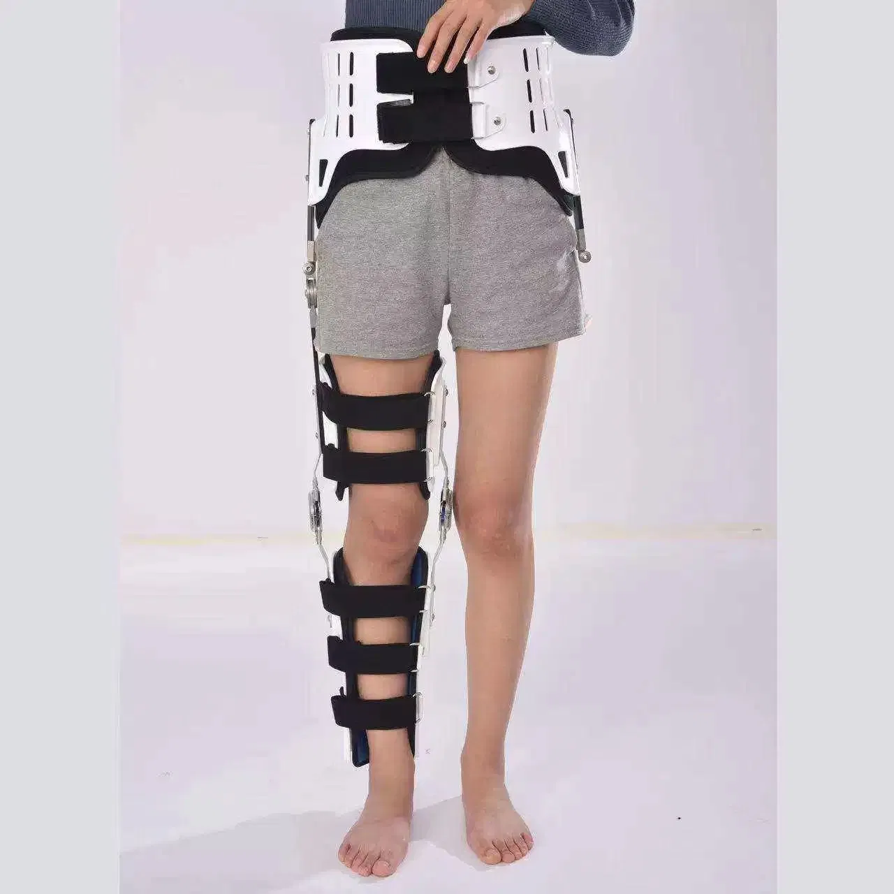 Adjustable Hinged Hip Knee Brace Support Fracture Knee Joint Injury Fixation ROM Orthopedic Brace Protector Immobilizer