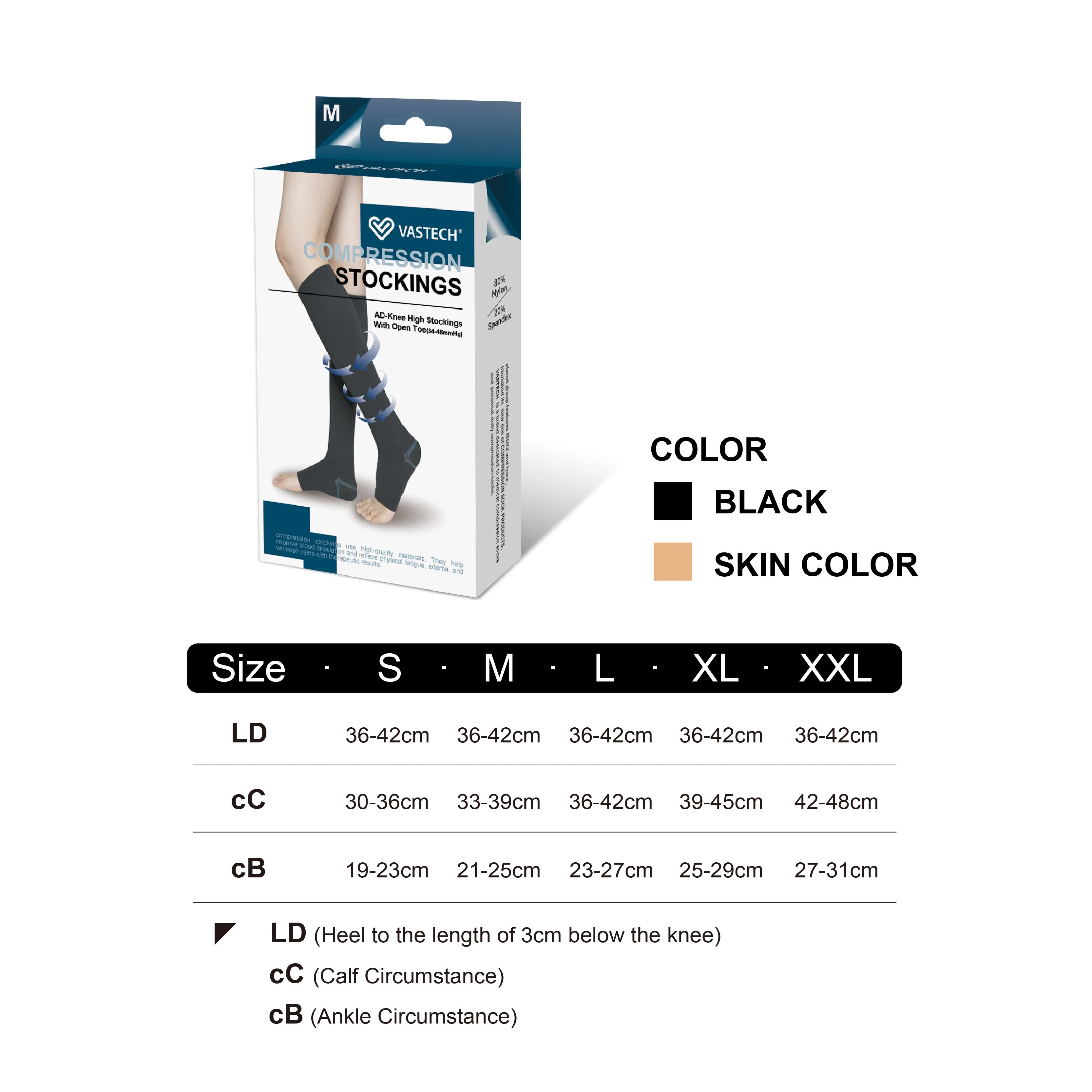 Wholesale 34-46mmhg Thigh High Class III (AD-301) Medical Compression Socks Stocking